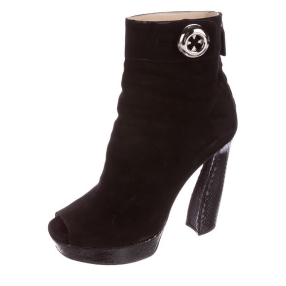 Prada Shoes Prada Peeptop Platform Ankle Boots Poshmark